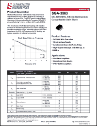 SGA-3563 datasheet: DC-5000 MHz, 3.2V, silicon germanium cascadeable gain block SGA-3563