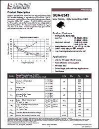 SGA-8343 datasheet: Low noise, high gain SiGe HBT SGA-8343