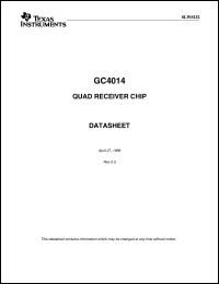 GC4014 datasheet: Quad receiver chip with four down-conversion circuits. GC4014