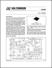 L6256 datasheet: 12V combo - a combination of spindle motor driver, voice call driver and D/A converter. Can be used in applications like HDD L6256