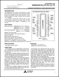 M5M532R16JTP-10 datasheet: 524288-bit CMOS static RAM M5M532R16JTP-10