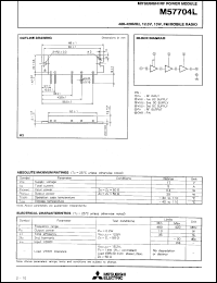 M57704L datasheet: 400-420MHz, 12.5V, 13W FM mobile radio M57704L