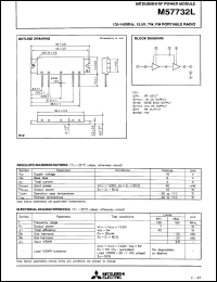 M57732L datasheet: RF power module for 135-160MHz, 12.5V, 7W FM portable radio M57732L