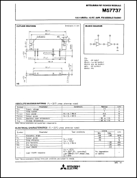 M57737 datasheet: RF power module for 144-148MHz, 12.5V, 30W FM mobile radio M57737