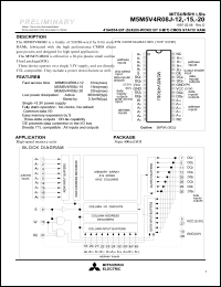 M5M5V4R08J-12 datasheet: 8-bit static RAM M5M5V4R08J-12