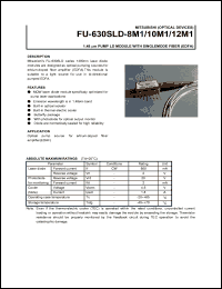 FU-630SLD-12M1 datasheet: 1.48m pump LD module with singlemode fiber (EDFA) FU-630SLD-12M1