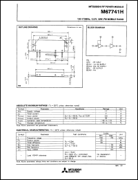 M67741H datasheet: RF power module for 150-175MHz, 12.5V, 30W FM mobile radio M67741H
