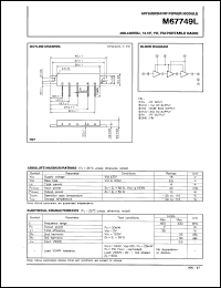 M67749L datasheet: RF power module for 400-430MHz, 12.5V, 7W FM portable radio M67749L
