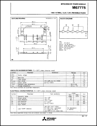 M67775 datasheet: RF power module for 1465-1477MHz, 13.5V, 7.5W FM mobile radio M67775