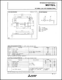 M67781L datasheet: RF power module for 135-160MHz, 12.5V, 40W FM mobile radio M67781L