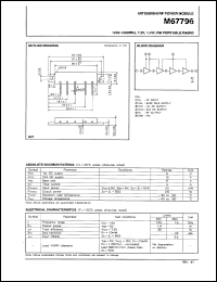 M67796 datasheet: RF power module for 1240-1300MHz, 7.2V, 1.4W FM portable radio M67796