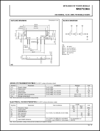 M68703MA datasheet: RF power module for 430-450MHz, 12.5V, 50W FM mobile radio M68703MA