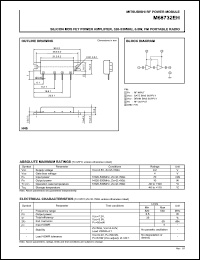 M68732EH datasheet: RF power module for 520-530MHz, 6.5W FM portable radio M68732EH