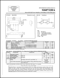 M68732HA datasheet: RF power module for 440-490MHz, 7W FM portable radio M68732HA