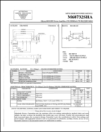 M68732SHA datasheet: RF power module for 470-520MHz, 6.7W FM portable radio M68732SHA