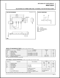 M68732UH datasheet: RF power module for 470-490MHz, 7W FM portable radio M68732UH