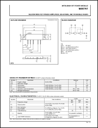 M68761 datasheet: RF power module for 820-851MHz, 6W FM portable radio M68761