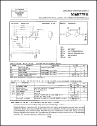 M68779H datasheet: RF power module for 240-270MHz, 7.0W FM portable radio M68779H