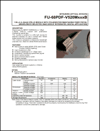 FU-68PDF-V520M120B datasheet: Wavelength:1574nm DFB-LD module with polarization maintaining fiber pigtail FU-68PDF-V520M120B