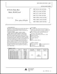 MF3129-J8CATXX datasheet: 8/16-bit data bus static RAM card MF3129-J8CATXX