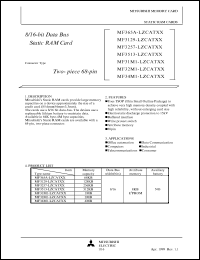 MF3257-LZCATXX datasheet: Mem: 257Kb, 8/16-bit data bus static RAM card MF3257-LZCATXX