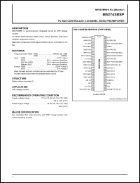 M52743BSP datasheet: PC BUS controled 3-channel video pre-amplifier M52743BSP