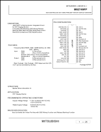 M52749FP datasheet: BUS controled 3-channel video pre-amplifier for CRT display monitor M52749FP