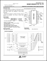 M5M512R88DJ-12 datasheet: 1048576-bit (131072-word by 8-bit) CMOS static RAM M5M512R88DJ-12