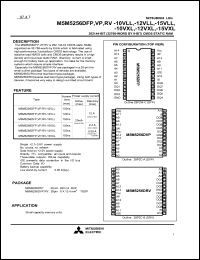 M5M5256DFP-12VLL datasheet: 262144-bit (32768-word by 8-bit) CMOS static RAM M5M5256DFP-12VLL