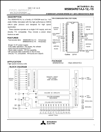 M5M54R01AJ-15 datasheet: 4194304-bit (4194304-word by 1-bit) CMOS static RAM M5M54R01AJ-15