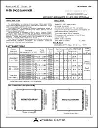 M5M5V208AKV-55H datasheet: 2097152-bit (262144-word by 8-bit) CMOS static RAM M5M5V208AKV-55H