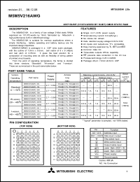 M5M5V216AWG-70LW datasheet: 2097152-bit (131072-word by 16-bit) CMOS static RAM M5M5V216AWG-70LW