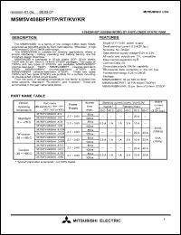 M5M5V408BKR-10HW datasheet: 4194304-bit (524288-word by 8-bit) CMOS static RAM M5M5V408BKR-10HW