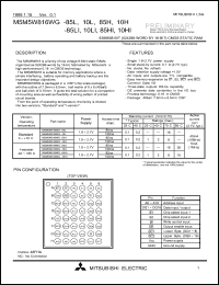 M5M5V816WG-85HI datasheet: 8388608-bit (524288-word by 16-bit) CMOS static RAM M5M5V816WG-85HI