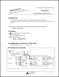 M61503FP datasheet: Tone control/volume control M61503FP