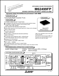 M62499FP datasheet: Sound controller with T-bass and BBE M62499FP