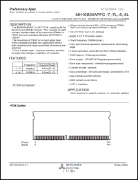 MH16S64APFC-7 datasheet: 1,073,741,824-bit (16,777,216-word by 64-bit) synchronous DRAM MH16S64APFC-7