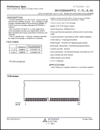 MH16S64APFC-7L datasheet: 1,073,741,824-bit (16,777,216-word by 64-bit) synchronous DRAM MH16S64APFC-7L