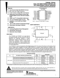 TPS2321IPWR datasheet:  DUAL HOT SWAP POWER CONTROLLER W/INDEPENDENT CIRCUIT BREAKER TPS2321IPWR