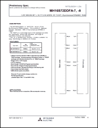MH16S72DCFA-7 datasheet: 1,207,959,552-bit (16,777,216-word by 72-bit) synchronous DRAM MH16S72DCFA-7