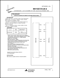 MH16S72VJB-6 datasheet: 1,207,959,552-bit (16,777,216-word by 72-bit) synchronous DRAM MH16S72VJB-6