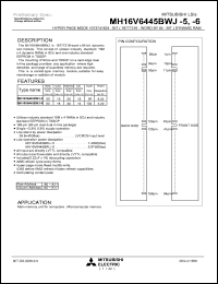 MH16V6445BWJ-5 datasheet: 1,073,741,824-bit (16,777,216-word by 64-bit) synchronous DRAM MH16V6445BWJ-5