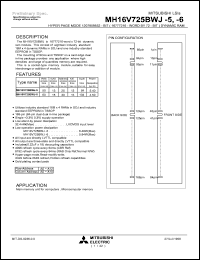 MH16V725BWJ-5 datasheet: 1,207,959,552-bit (16,777,216-word by 72-bit) dynamic DRAM MH16V725BWJ-5