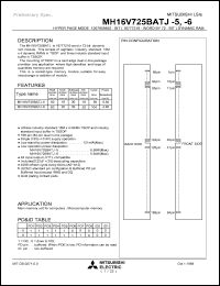 MH16V725BATJ-5 datasheet: 1,207,959,552-bit (16,777,216-word by 72-bit) dynamic DRAM MH16V725BATJ-5