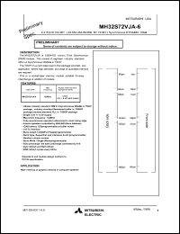 MH32S72VJA-6 datasheet: 2,415,919,104-bit (33,554,432-word by 72-bit) synchronous DRAM MH32S72VJA-6