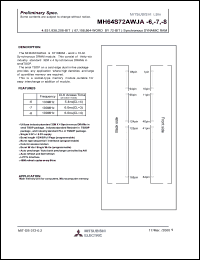 MH64S72AWJA-8 datasheet: 4831838208-bit (67108864-word by 72-bit) synchronous dynamic DRAM MH64S72AWJA-8