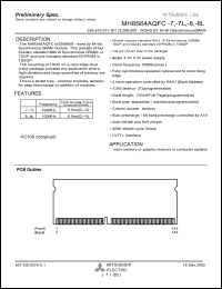 MH8S64AQFC-7 datasheet: 536870912-bit (8388608-word by 64-bit) synchronous DRAM MH8S64AQFC-7