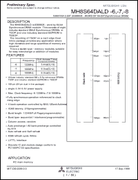 MH8S64DALD-7 datasheet: 536870912-bit (8388608-word by 64-bit) synchronous DRAM MH8S64DALD-7