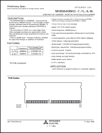 MH8S64DBKG-7 datasheet: 536870912-bit (8388608-word by 64-bit) synchronous DRAM MH8S64DBKG-7