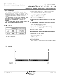 MH8S64QFC-7 datasheet: 536870912-bit (8388608-word by 64-bit) synchronous DRAM MH8S64QFC-7